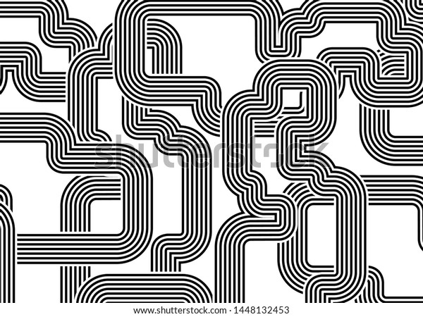 \
Modern black and white background in the\
style of car racing. For covers, business cards, banners, prints on\
clothes, wall decorations, posters, canvases, sites. video clips.\
Vector illustration