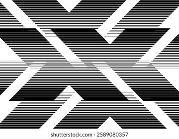 
Modern black and white background of thin broken lines, abstract letters "X". Geometric style. Striped pattern for covers, prints, web design and graphic projects.