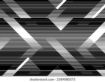 
Modern black and white background of thin broken lines forming abstract letters "X". Geometric style. Pattern for backgrounds, prints, web design and graphic projects.