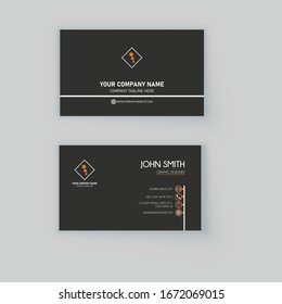 Modern black and white business card.
