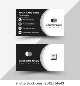 modern black and white business card design