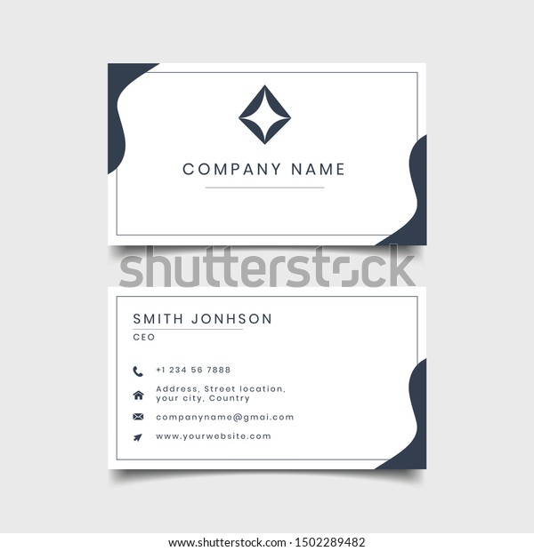 Modern Black White Business Card Template Stock Vector Royalty