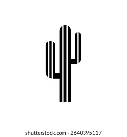 Modern black and white cactus design representing desert beauty in a minimalist style