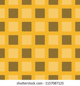 modern black and white checked seamless pattern on yellow