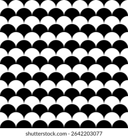 Modern black and white circular overlapping pattern – seamless, stylish, and perfect for branding, packaging, or digital design. Ideal for backgrounds or textures. Trendy and versatile.