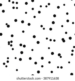 Modern Black and White Confetti Vector Pattern Dots