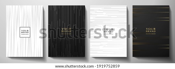 Modern Black White Cover Design Set Stock Vector (Royalty Free ...