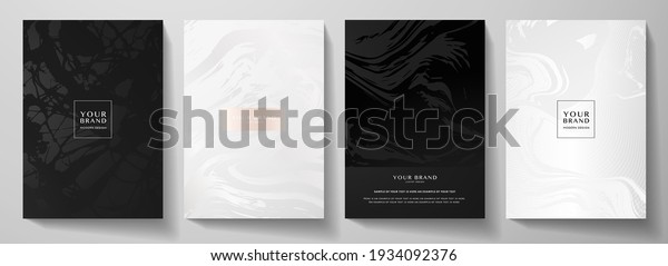 Modern Black White Cover Design Set Stock Vector (Royalty Free) 1934092376