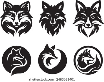 Modern Black And White Fox Logo
