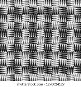 modern black and white geometric repeating pattern with optical illusion.design for textile, fabric, background, wallpaper, backdrop, surface templates, poster and banner. pattern swatch at eps.