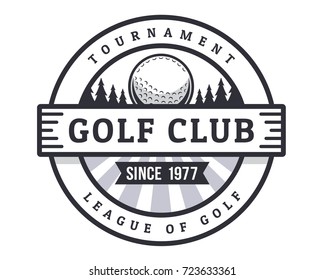 Modern Black And White Golf Badge Logo Illustration