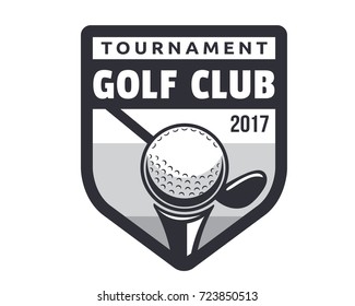 Modern Black And White Golf Badge Logo Illustration