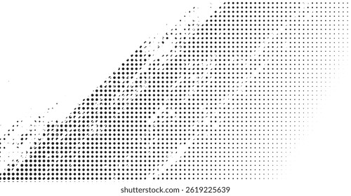 Modern Black and White Halftone Pattern Background with Graphic Texture for Abstract Design Concepts and Retro Style, Seamless Dotted Texture