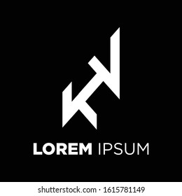 modern black and white KV vector logo