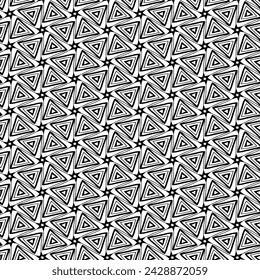 Modern black and white lace seamless pattern. Abstract geometry background for design of coloring book, fabric, scrapbook, simple motif.