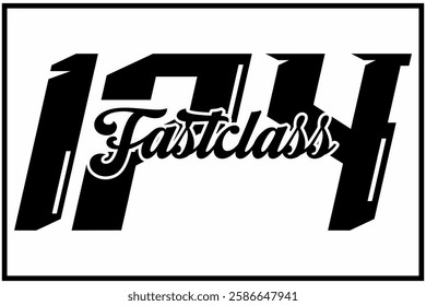 Modern black and white number 171 vector, FAST CLASS text, racing design.