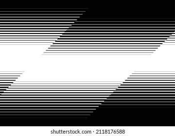 Modern black and white pattern of parallel broken lines with a smooth transition from black to white. Striped vector background