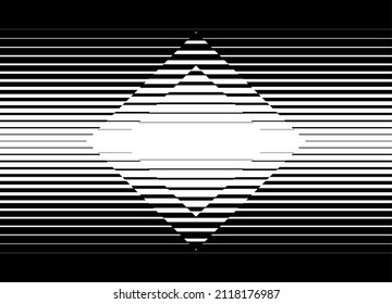 Modern black and white pattern of parallel broken lines with a smooth transition from black to white. Abstract square. Striped vector background