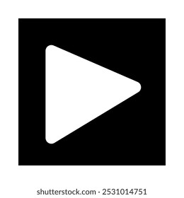 Modern Black and White Play Button Icon, Perfect for Media Streaming and Digital Design Projects | Ideal for Minimalist Design Enthusiasts, Adding a Clean and Functional Element