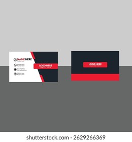 Modern Black, White, and Red Business Card Template Design