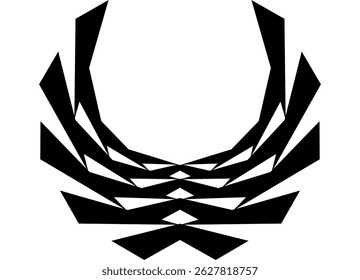 Modern black and white round pattern. Design element black on white background. Vector background. Coat of arms. Logo base. Wreath