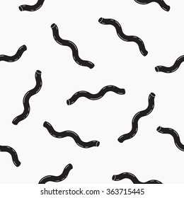 Modern black and white seamless pattern with twisted lines
