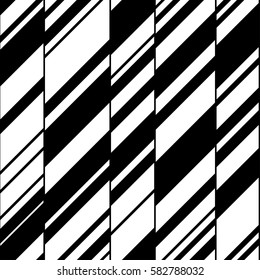 Modern black and white seamless pattern. Urban shapes - walls and windows. Vector illustration. Clipping mask used.