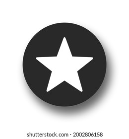 Modern black and white simple star vector icon with shadow