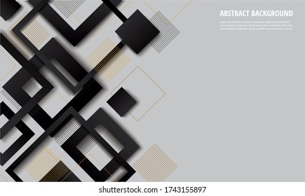 Moderne Schwarz-Weiß-Quadrat-Farbverlauf trendy Hintergrund-Vektor-Abbildung EPS10