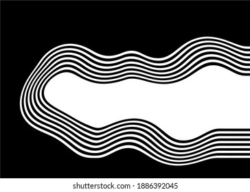 Modern black and white striped pattern of parallel lines. Trendy vector background