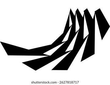Modern black and white striped pattern. Swirled design element from black lines on white background. Vector background. Logo