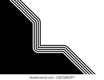 Modern black and white striped vector background in retro style. With space for tex