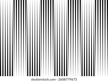  A modern black and white vector illustration featuring wavy vertical stripes. Perfect for optical illusion themes, abstract backgrounds, fabric design, and digital art projects.