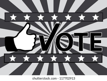 Modern black and white vintage voting background