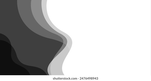 Modern Black and white wave layer background. texture white pattern. vector illustration	
