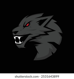 Modern Black Wolf Mascot Logo: Roar with Confidence on Your Team's T-shirts, Badges, and Emblems, From Esports to Apparel, Unleash the Power of Wolf Logo Vector Illustration and Mascot Emblem