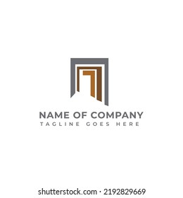 Modern black and wood door logo design for company identity, Design Studio logo, Logo design, Company identity logo design