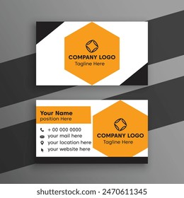 modern black and yellow business card template
