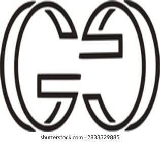 A modern black-and-white vector logo featuring two interlocking and mirrored circular letters forming a stylish GG monogram logo. Designed with clean geometric outlines and subtle overlapping curves, this luxury-style emblem symbolizes elegance, connection, symmetry, and premium brand identity. Perfect for fashion labels, luxury goods, jewelry brands, apparel lines, beauty salons, and modern corporate identity.