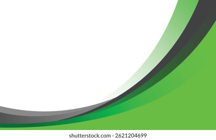 Modern blank background curved green lines
