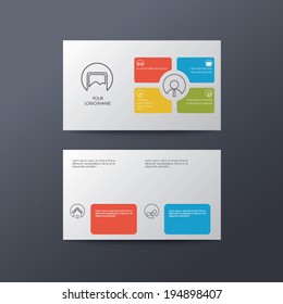 Modern blank business card template with contemporary flat design interface. Eps10 vector illustration.
