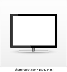 modern blank flat screen tv isolated on white background 