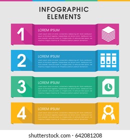 Modern blank infographic template. infographic design with blank icons includes binder, paper, ribbon. can be used for presentation, diagram, annual report, web design.