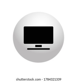 modern blank monitor icon on gray circle