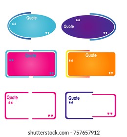 modern blank Quote box, bubble talk,frame word speech template.creative flat trendy modern design vector.isolated background. 