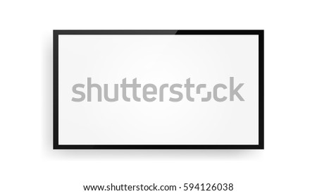 Modern Blank TV LCD Screen. Clear Empty Space. EPS10 Vector