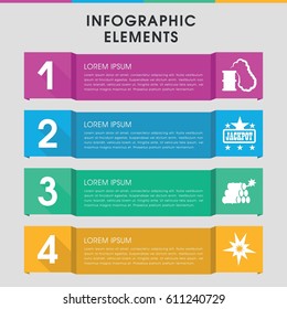 Modern blast infographic template. infographic design with blast icons includes Jackpot, dynamite. can be used for presentation, diagram, annual report, web design. 