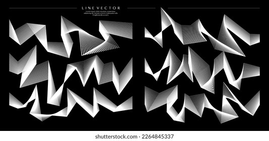Modernes, abstraktes Design-Template-Set für die Mischlinie. Technologie-Wellenlinien, Vektor.