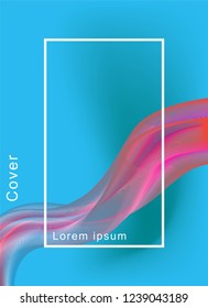 Modern blend line background vector template for brochure, template flyer cover and catalog , abstract fluid 3D shapes full colors , graphic illustratin isolated gradient modern
