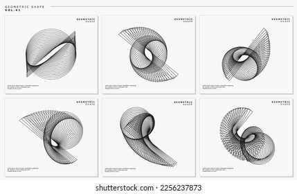 Moderne Mischlinien abstrakter Vektorset. Dynamic Line Vektordesign Collection.